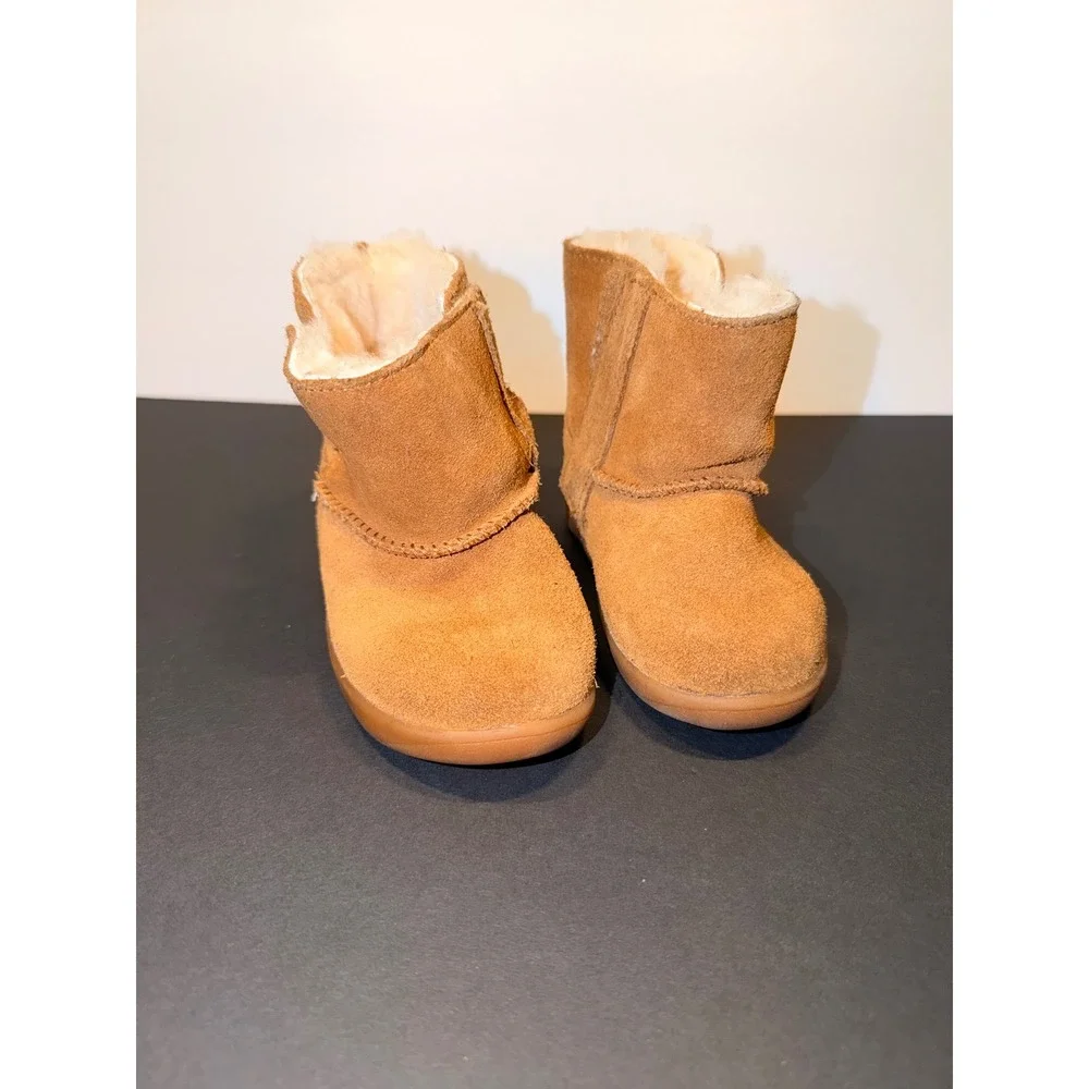 UGG Keelan Chestnut Suede Sheepskin‎ Toddler Boots Sz 6